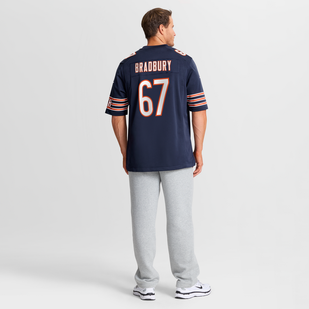 Chicago Bears Garrett Bradbury Nike Navy Team Game Jersey