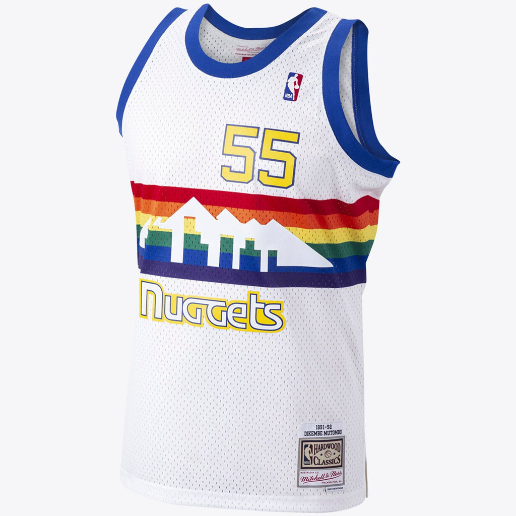 Denver Nuggets Dikembe Mutombo 1991 Hardwood Classics Home Swingman Jersey By Mitchell & Ness - White
