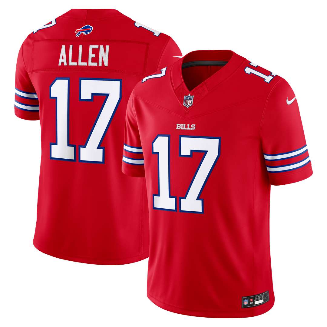 Buffalo Bills Josh Allen Nike Red Alternate Vapor F.U.S.E. Stitched Limited Jersey