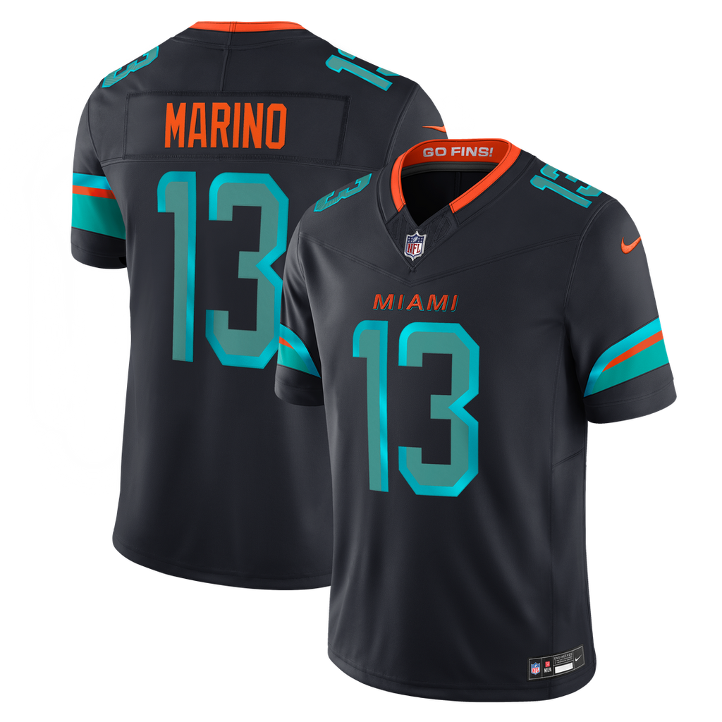 Miami Dolphins Dan Marino Nike Navy Rivalries Collection Stitched Limited Jersey