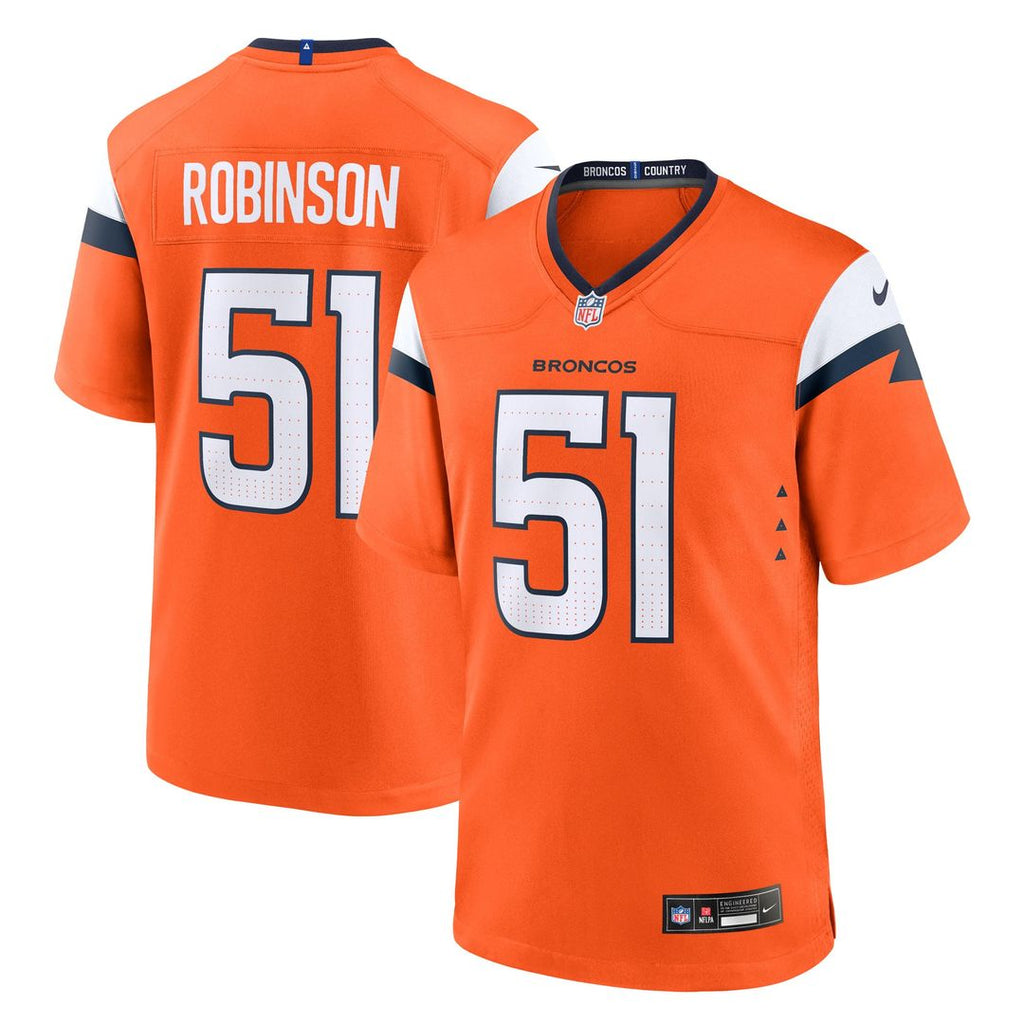 Denver Broncos Que Robinson Nike Orange Team Game Jersey