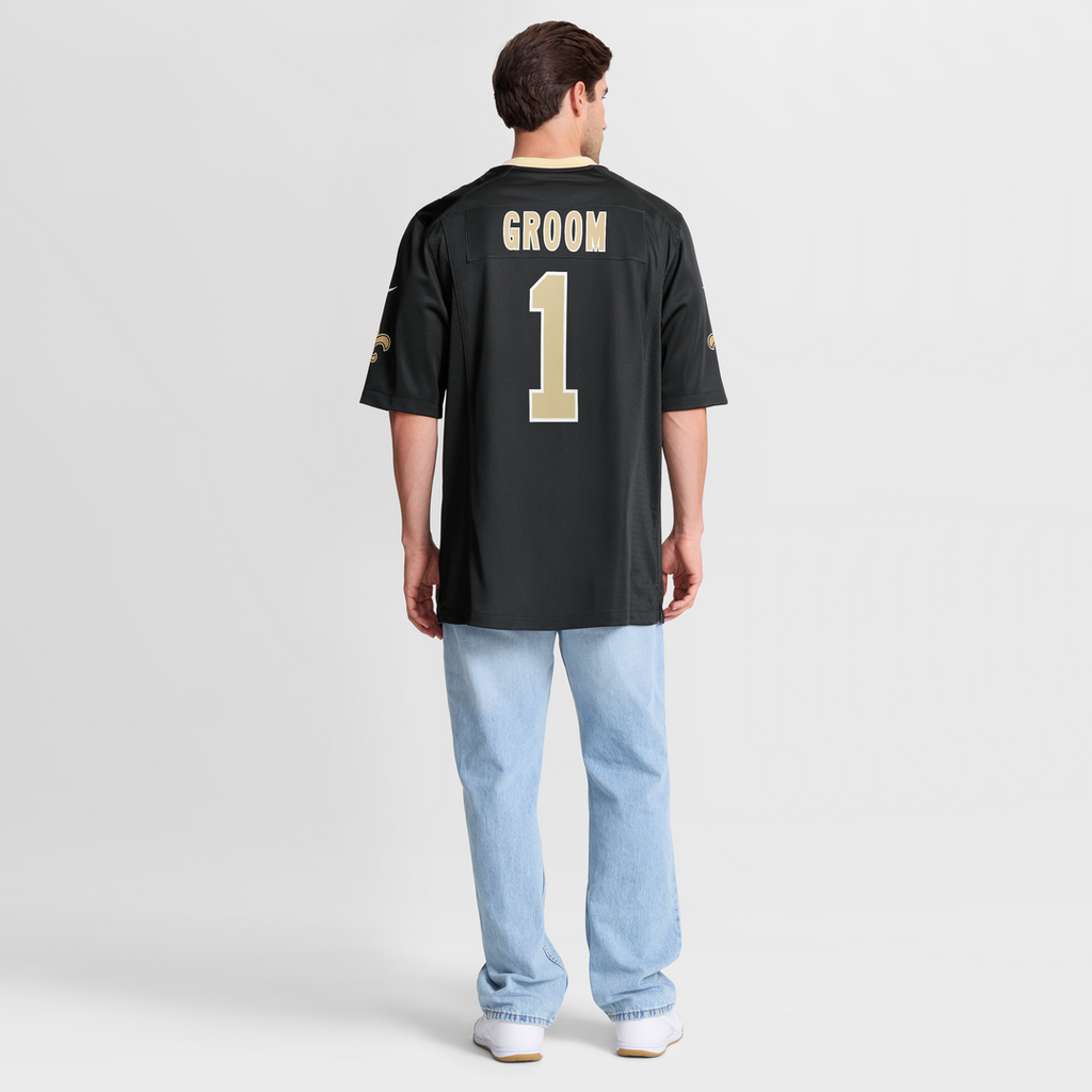 New Orleans Saints Number 1 Groom Nike Black Game Jersey