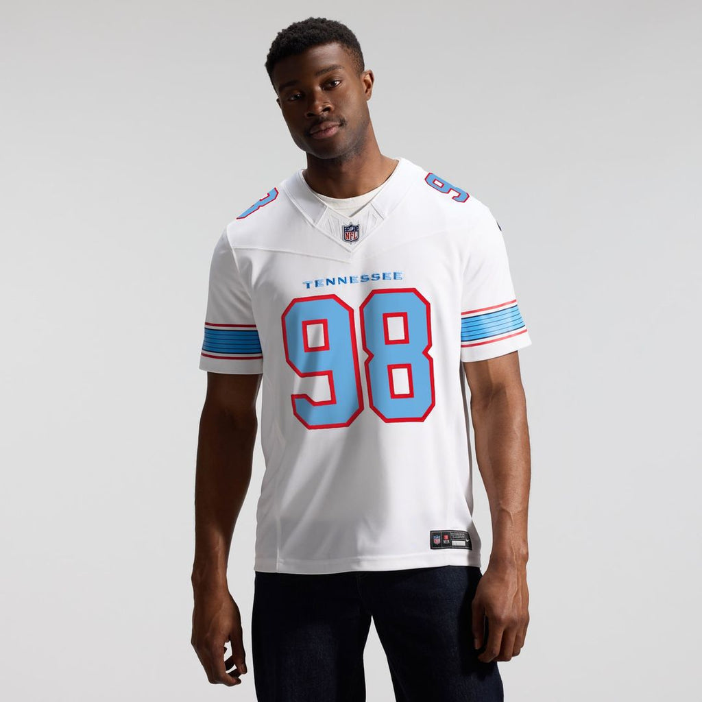 Tennessee Titans Jeffery Simmons Nike Light Blue Team Vapor F.U.S.E. Stitched Limited Jersey