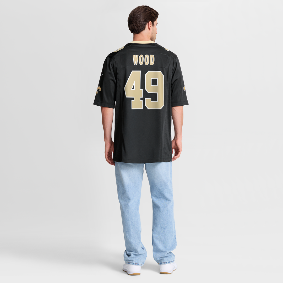 New Orleans Saints Zach Wood Nike Black Game Jersey