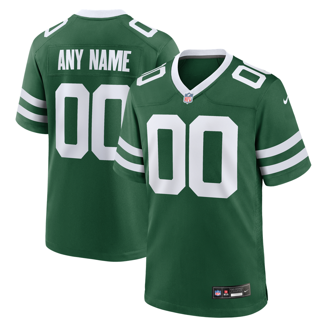 New York Jets Nike Legacy Black Alternate Custom Game Jersey