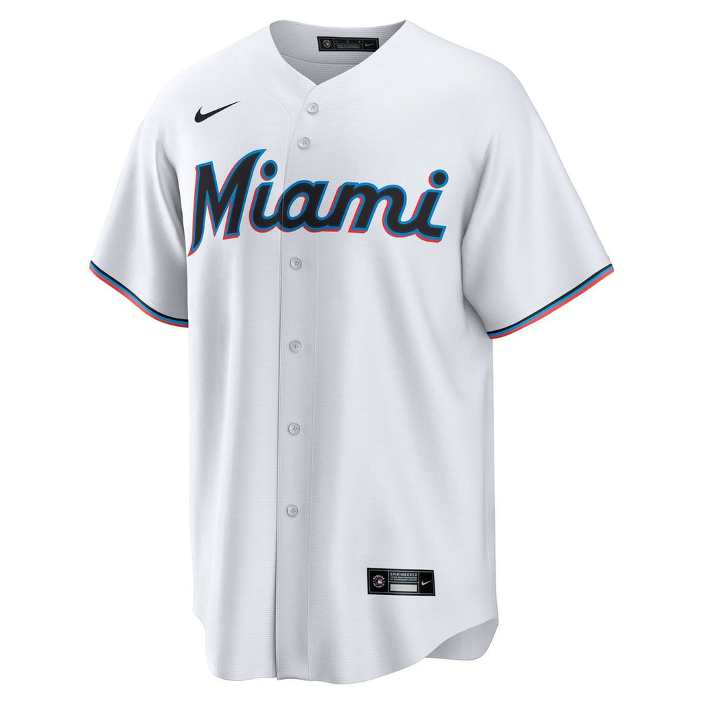 Miami Marlins Nike White #1 Groom Home Replica Jersey