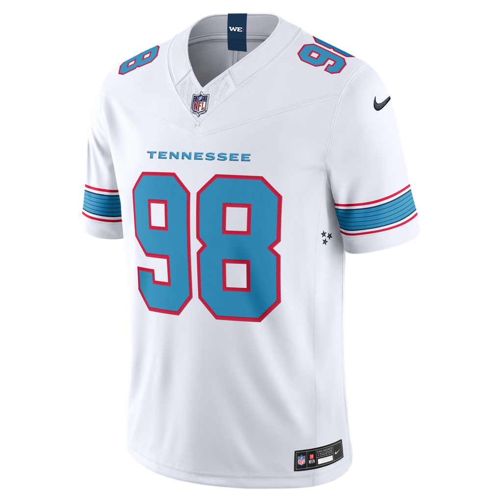 Tennessee Titans Jeffery Simmons Nike Light Blue Team Vapor F.U.S.E. Stitched Limited Jersey