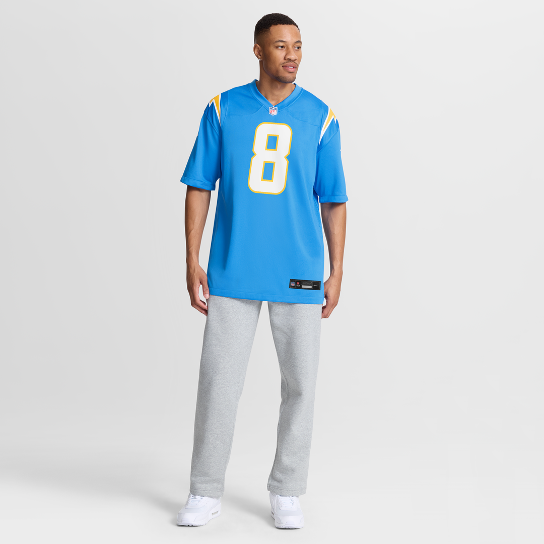 Los Angeles Chargers Omarion Hampton Nike Powder Blue Game Player Jersey