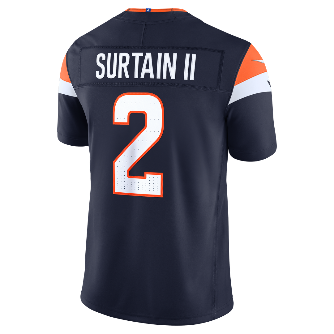 Denver Broncos Pat Surtain II Nike White Vapor F.U.S.E. Stitched Limited Jersey