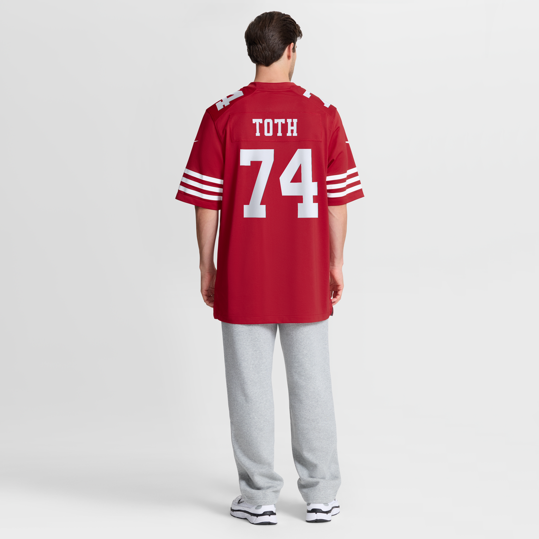 San Francisco 49ers Brett Toth Nike Scarlet Team Game Jersey