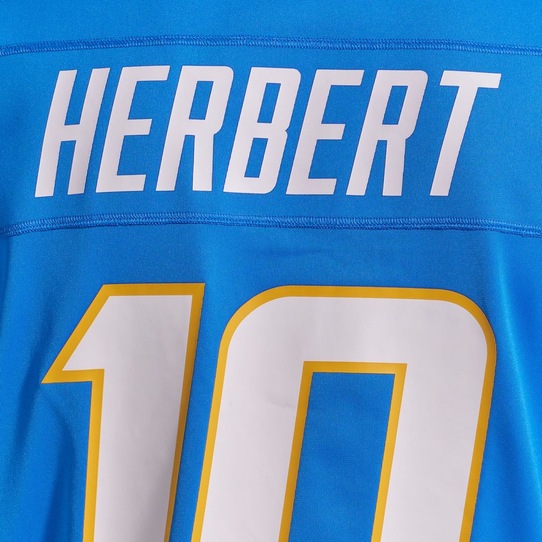 Los Angeles Chargers Justin Herbert Nike Gold Alternate Charger Power Game Player Jersey