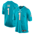 Miami Dolphins Number 1 Dad Nike Aqua Game Jersey