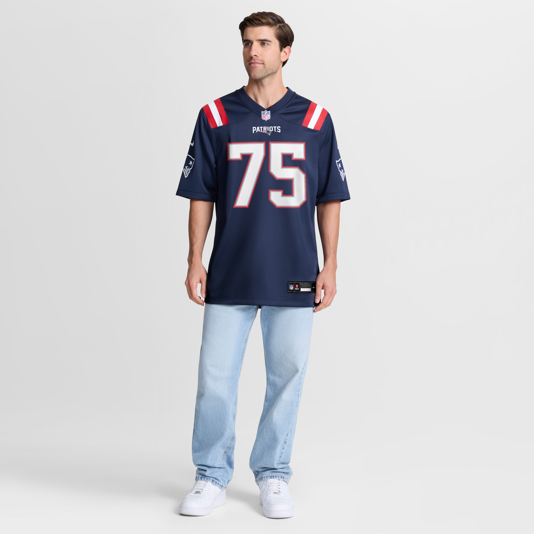 New England Patriots Alijah Vera-Tucker Nike Navy Team Game Jersey