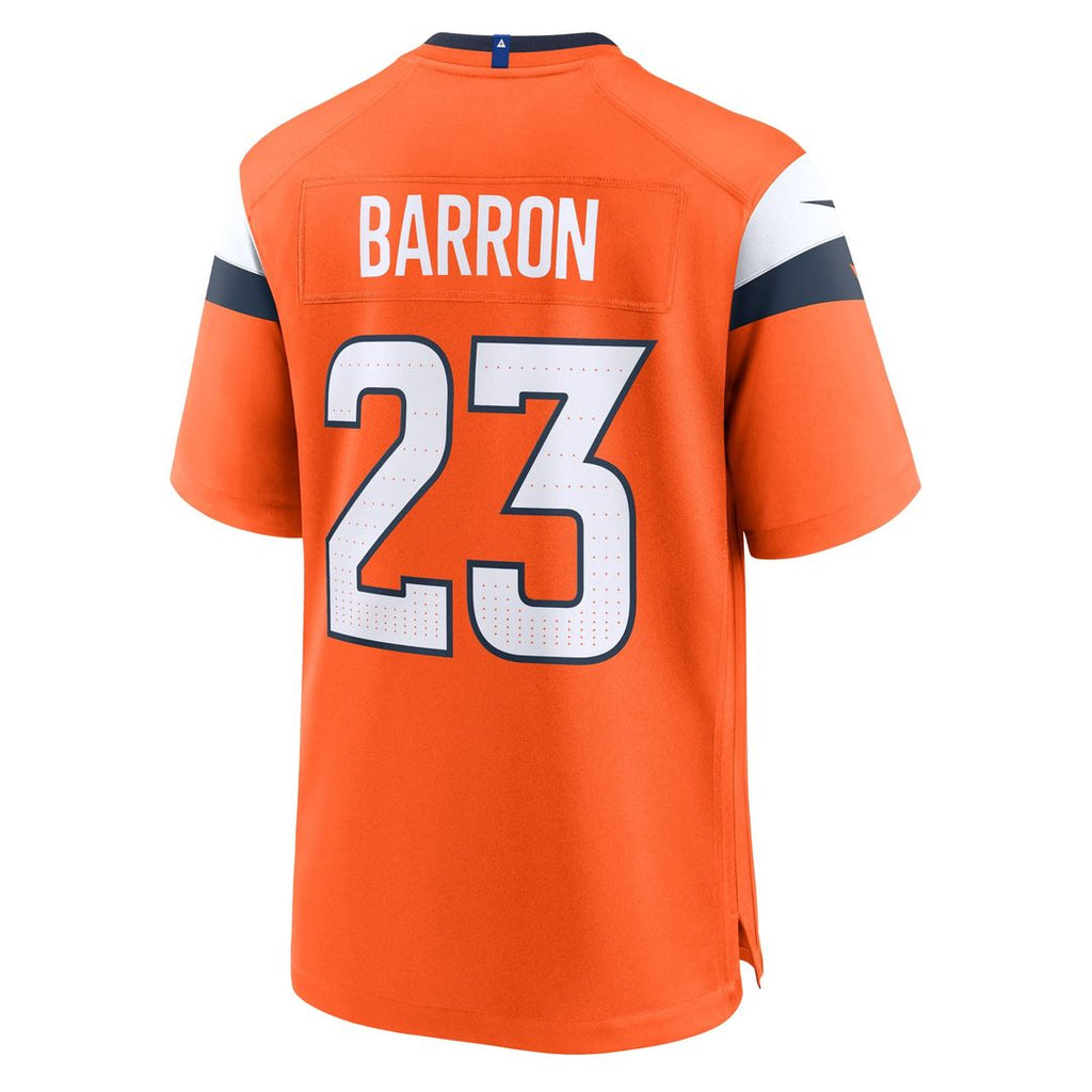 Denver Broncos Jahdae Barron Nike Orange Team Game Jersey