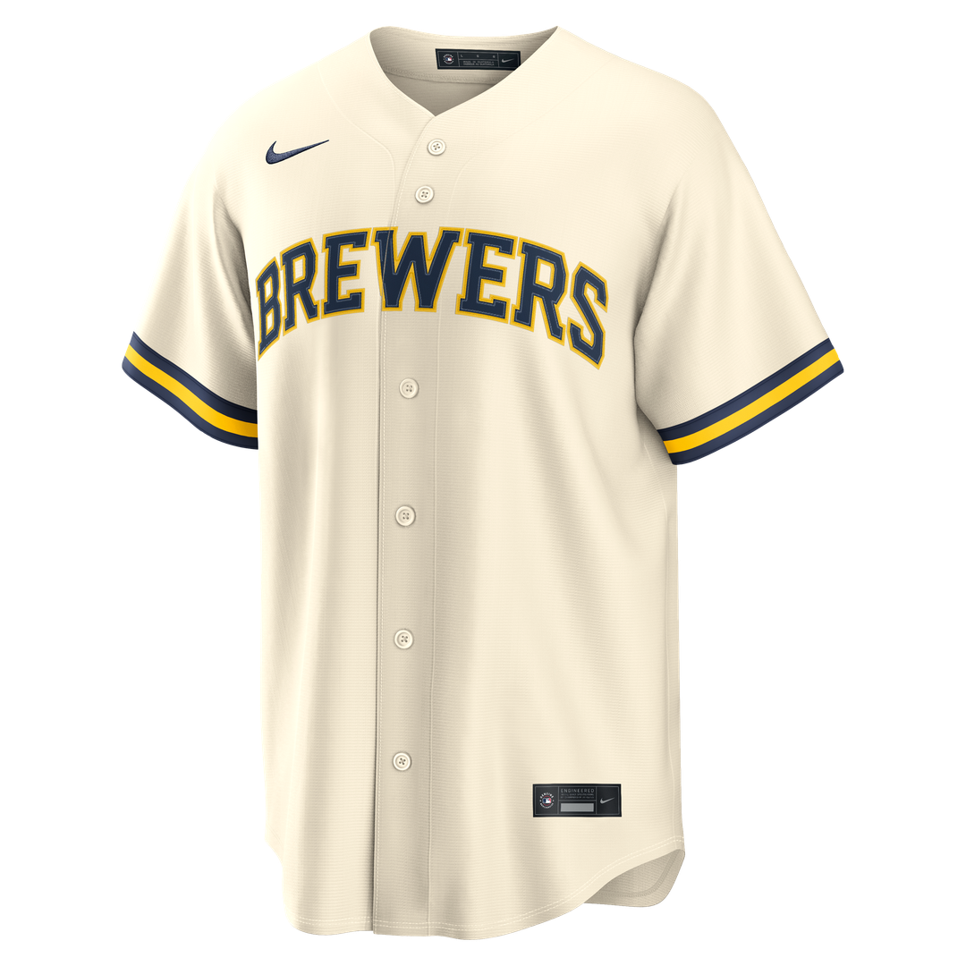 Milwaukee Brewers Jackson Chourio Nike Cream Home Replica Jersey