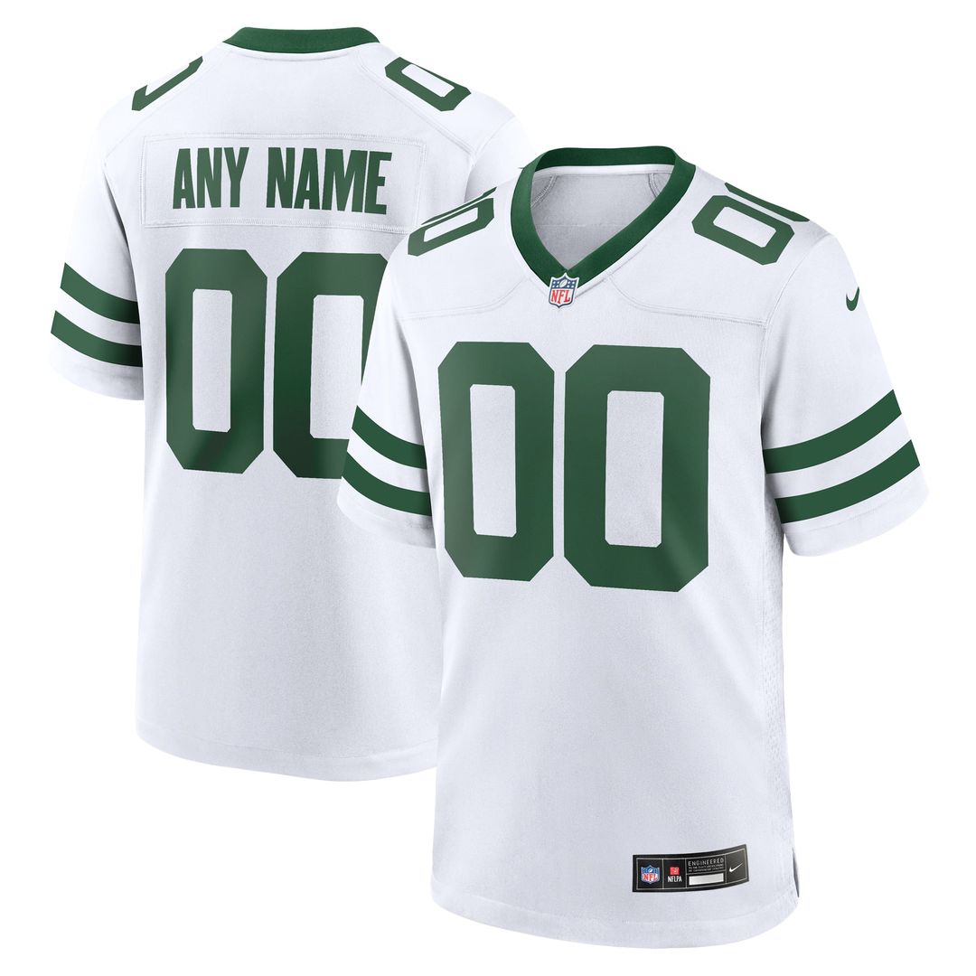 New York Jets Nike Legacy White Custom Game Jersey