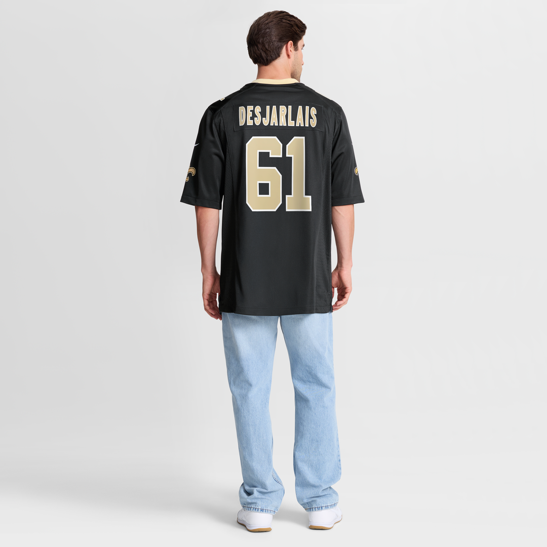 New Orleans Saints Drew Desjarlais Nike Black Game Player Jersey