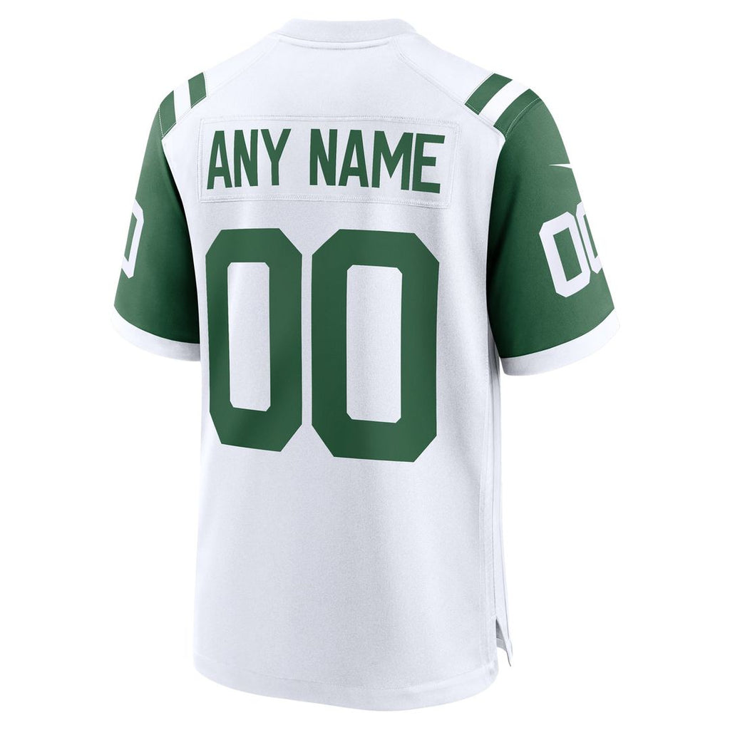 New York Jets Nike White Classic Alternate Custom Replica Jersey