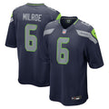 Seattle Seahawks Jalen Milroe Nike College Navy 2025 NFL Draft Game Jersey