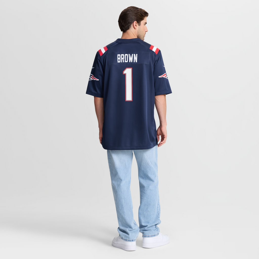 New England Patriots A.J. Brown Nike Red Game Jersey