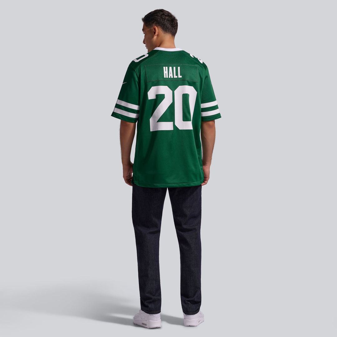 New York Jets Breece Hall Nike Legacy Black Alternate Game Jersey