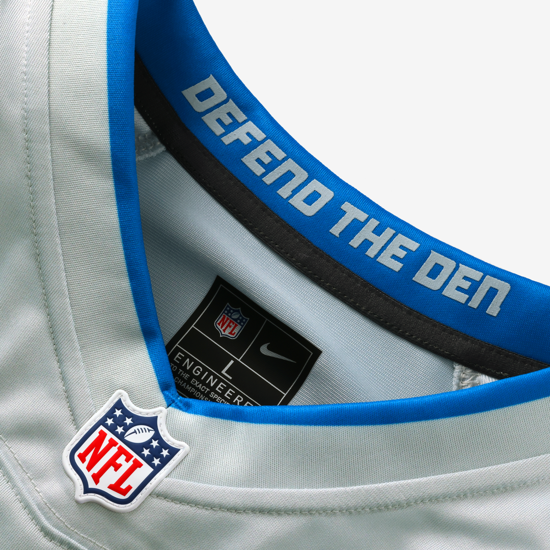Detroit Lions Kerby Joseph Nike Silver 2026 Rivalries Collection Game Jersey